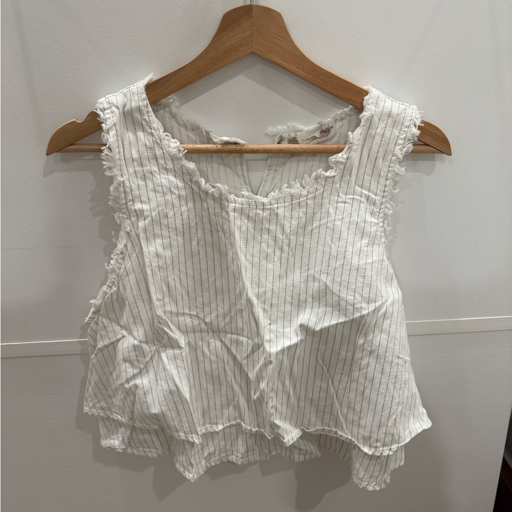 Altar'd State Frayed Edge Striped Crop Top